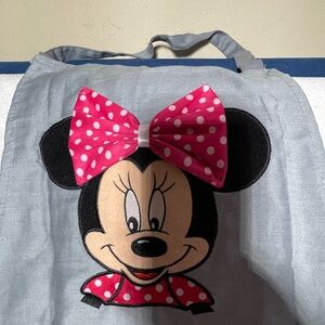 Disney Minnie Mouse Gray and Pink Handmade Embroidered Apron